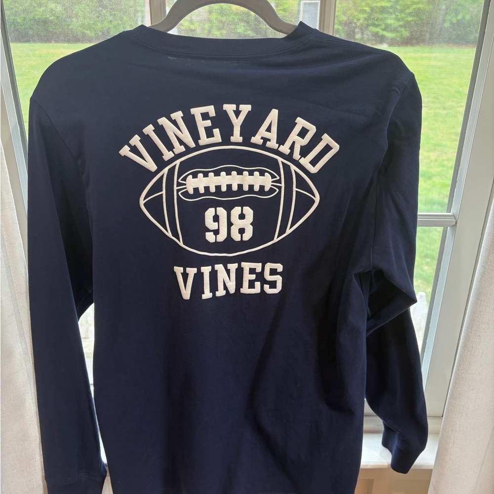 Vineyard Vines Navy Long Sleeve Football Logo Tee - Boy